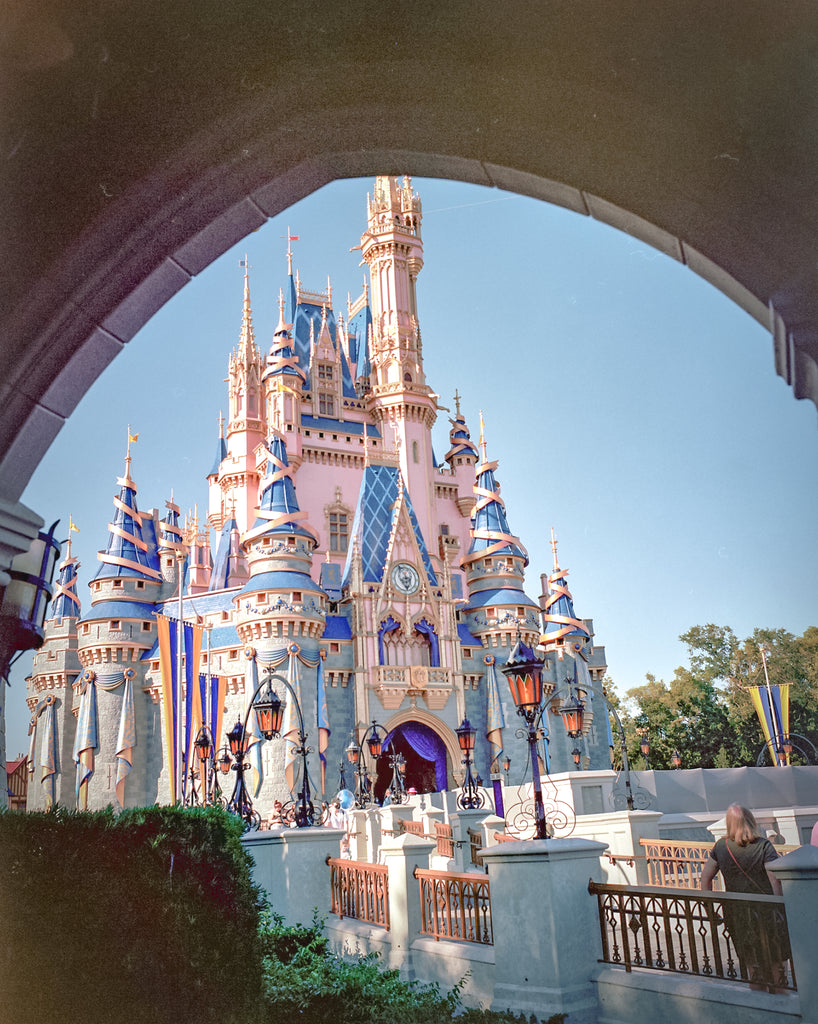 Cinderella's Castle 120 film Portra 400, shot on Mamiya 7 medium format Camera