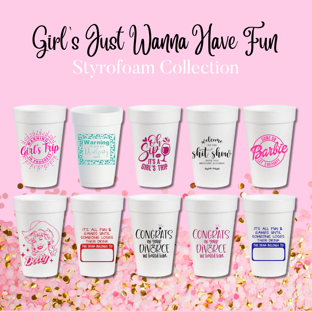 GIRLS JUST WANNA HAVE FUN Travel Mug Coffee cup w lid