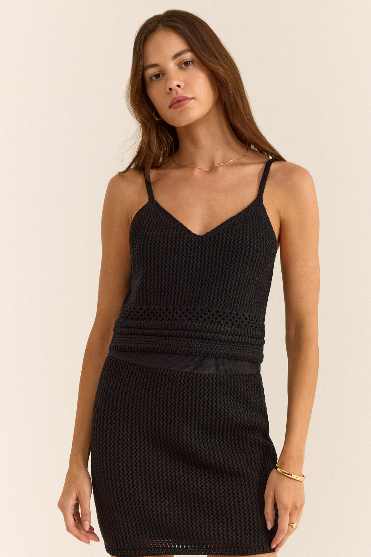  Z SUPPLY - EMBRIE CROCHET TANK BLACK