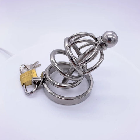 Male Chastity Device With Urethral Catheter Barbed Anti-off Ring – JUPUDA