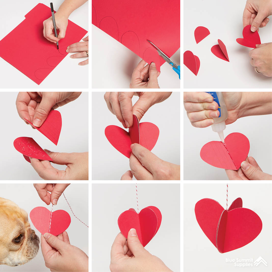 Top 101+ Images how to make a 3d heart with paper Completed