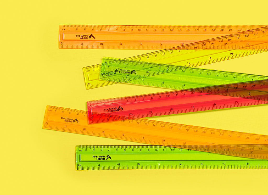 Blue Summit Supplies 12 Plastic Shatterproof Rulers, Assorted Colors