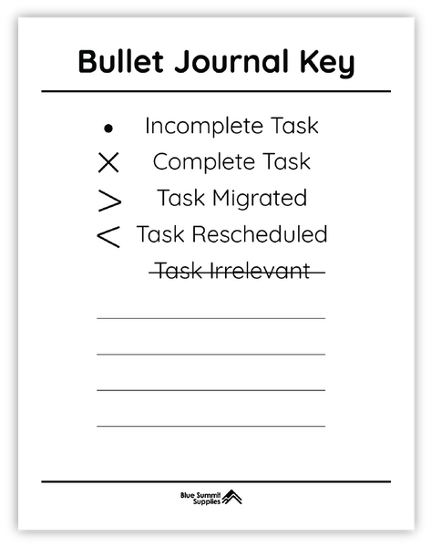 bullet journal key