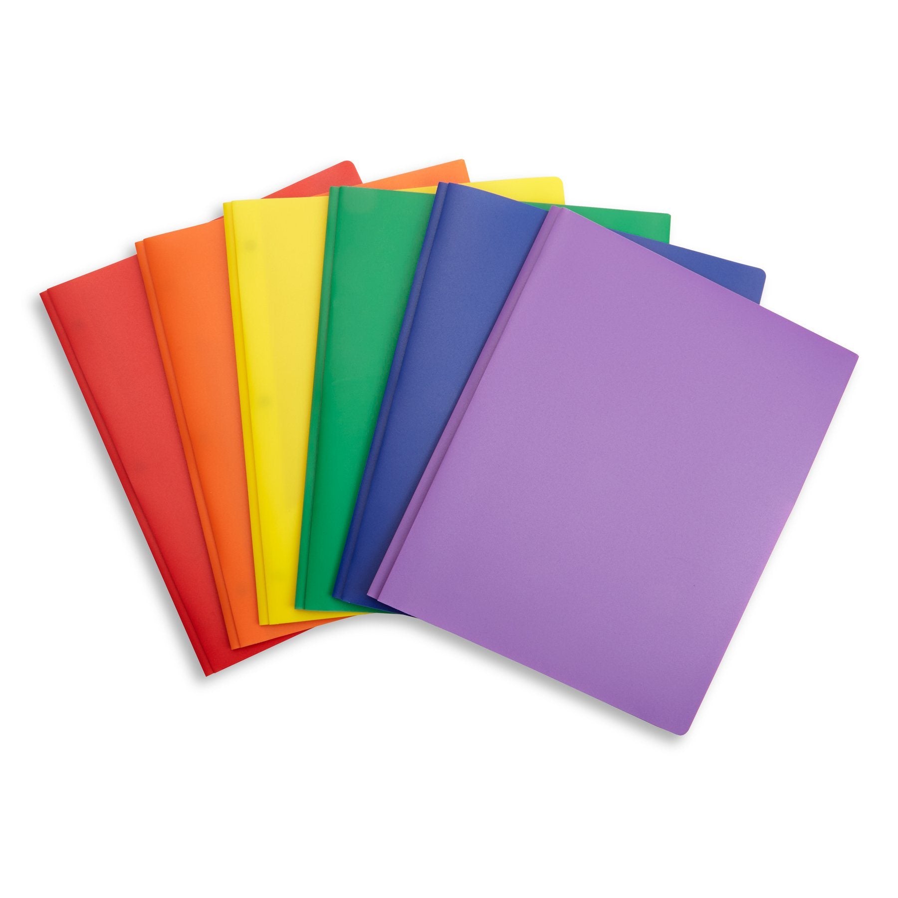  Plastic  Two Pocket Folders  with Prongs Assorted Colors 6 