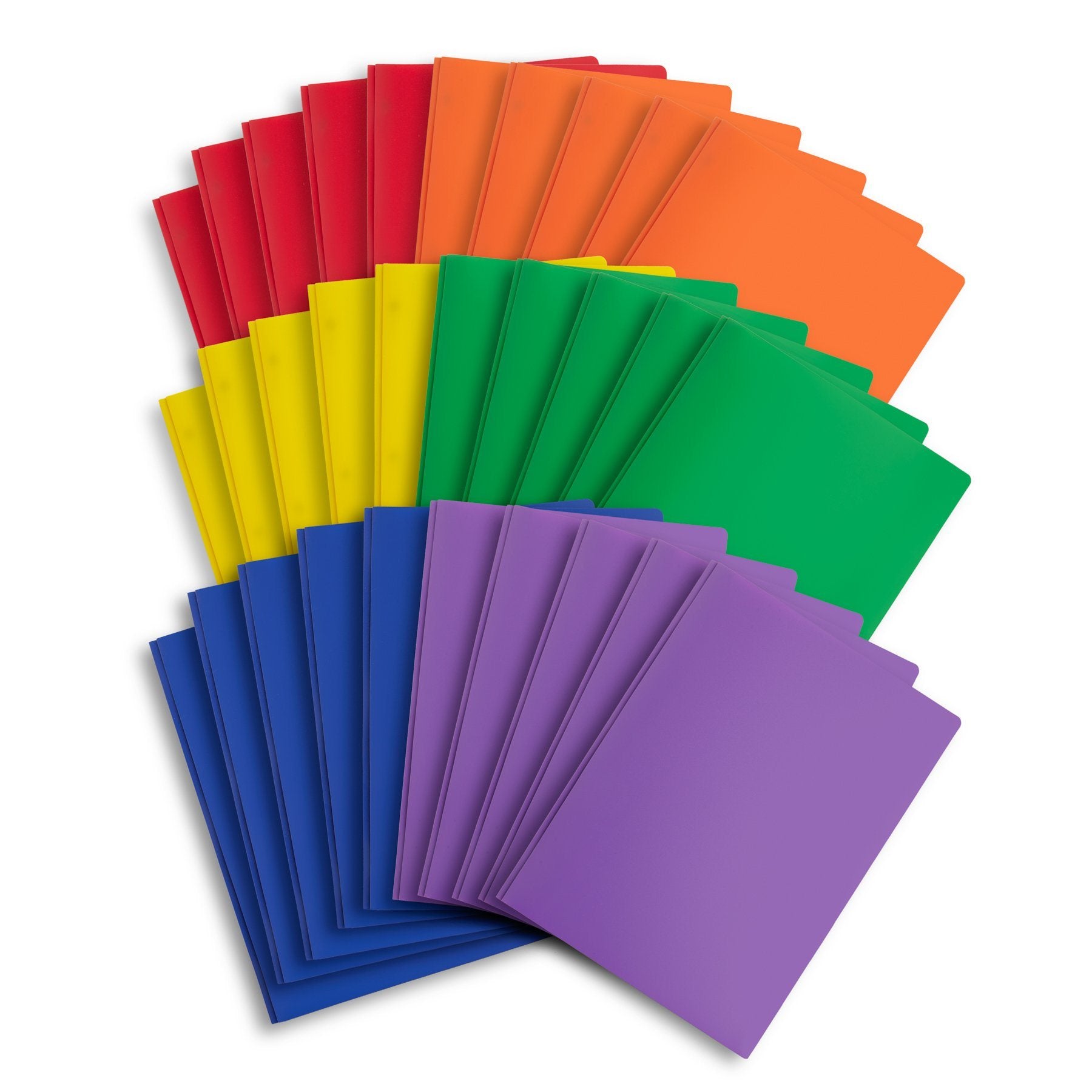  Plastic  Two Pocket Folders  with Prongs Assorted Colors 