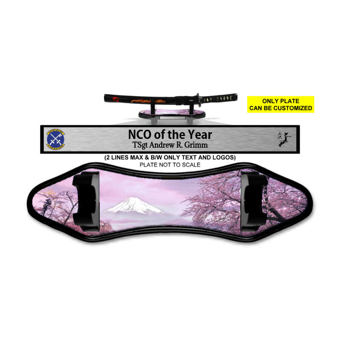 (SMALL) Desk Sword and Base w/Artwork & Plate #DS-SH106-AP