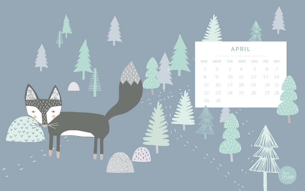 Love Mae Free Desktop Calendar for April 2018