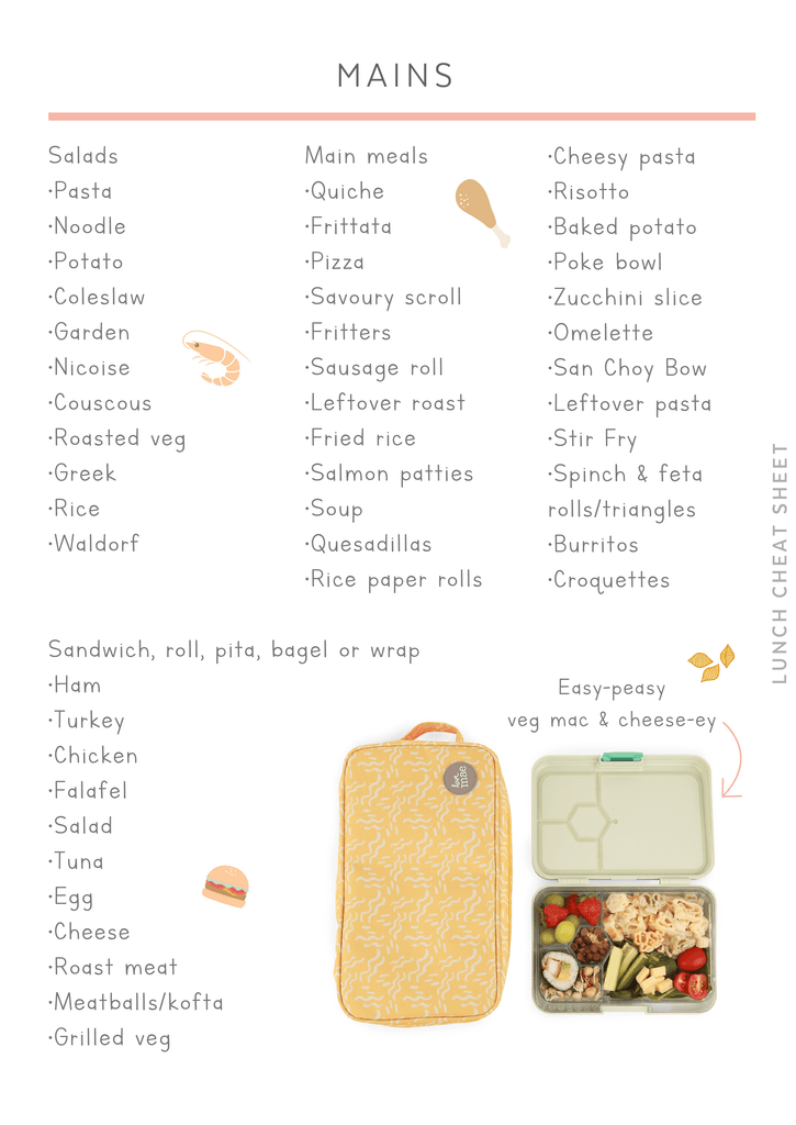 kids lunch packing checklist bento box