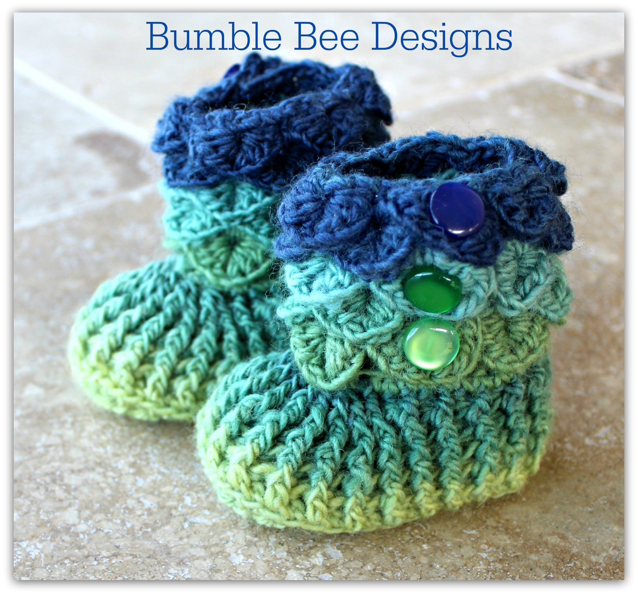 Crocodile Stitch Baby Booties That Stay 