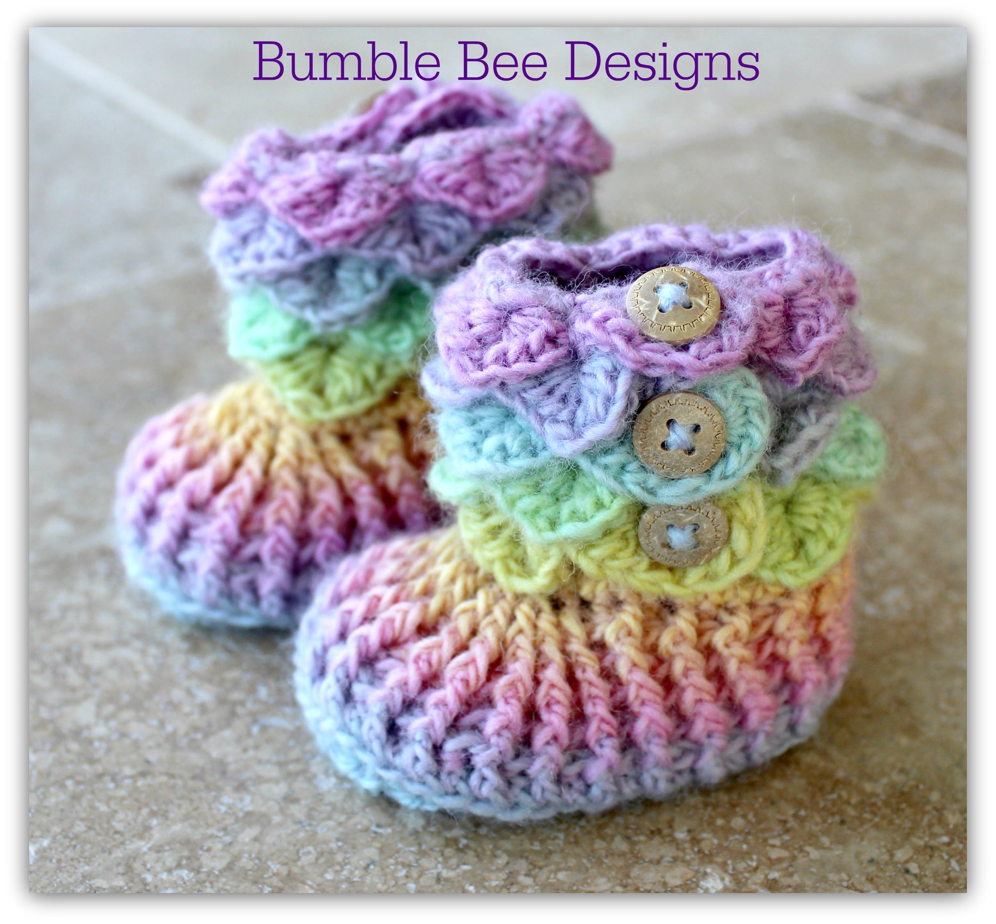 Crocodile Stitch Baby Booties That Stay 