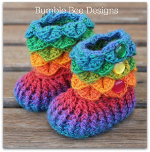 Crocodile Stitch Baby Booties That Stay 