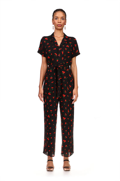 Short Sleeve Gia Jumpsuit - Black Cherry – HVN