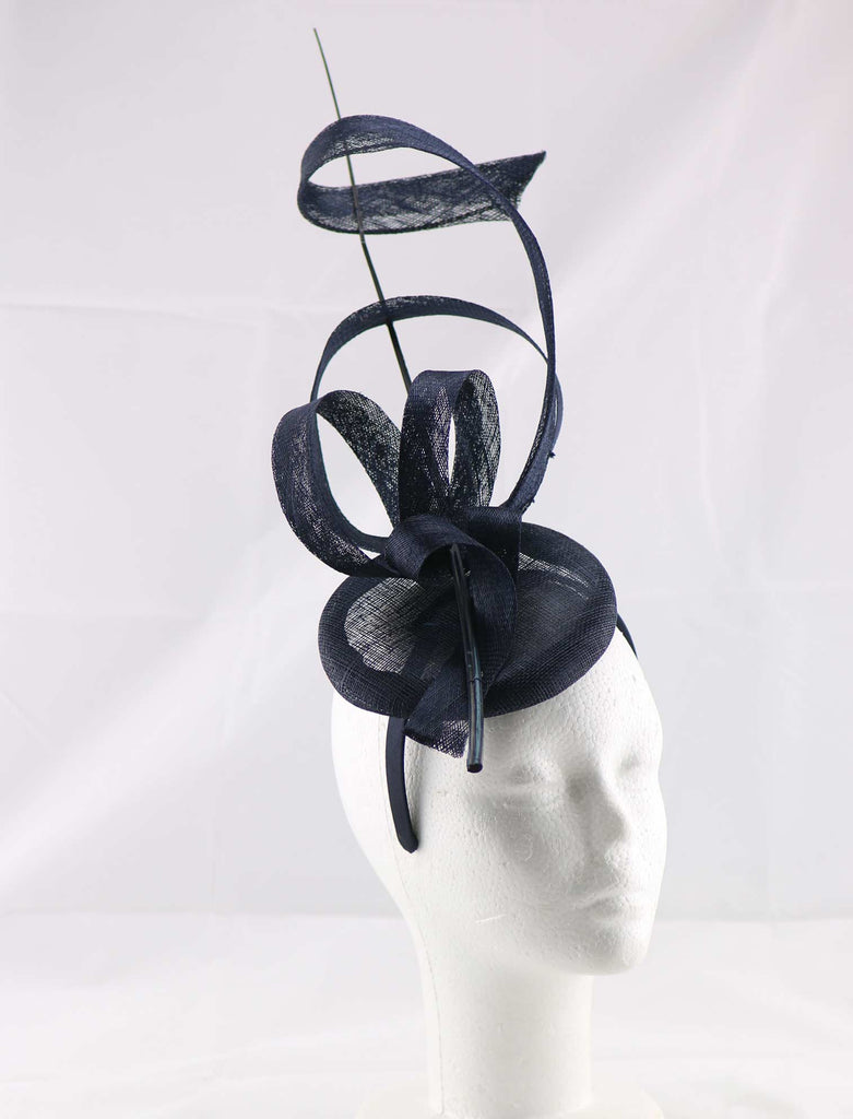 large navy wedding hat