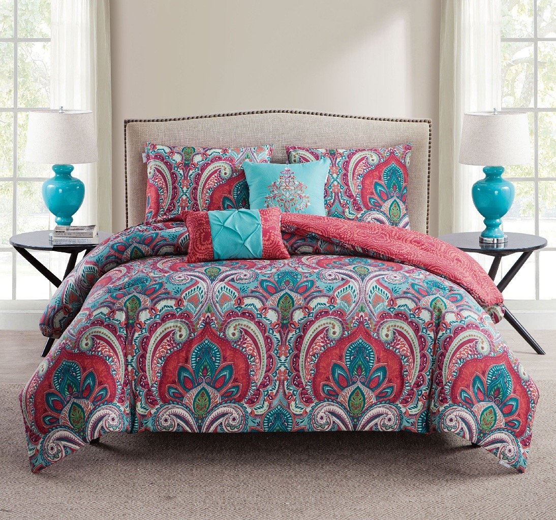 Vcny Home Casa Real Paisley 4 5 Piece Reversible Duvet Cover Set