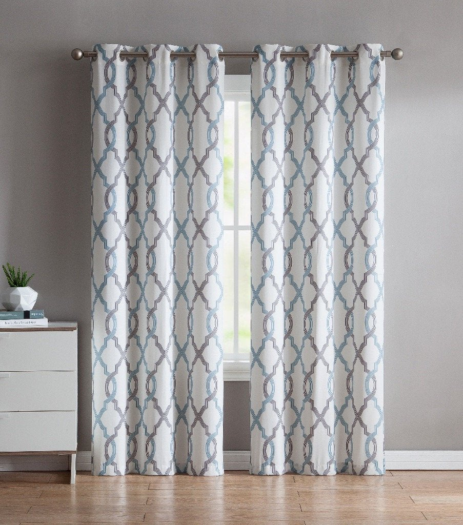 Caldwell Trellis Grommet Curtain Panel Pair