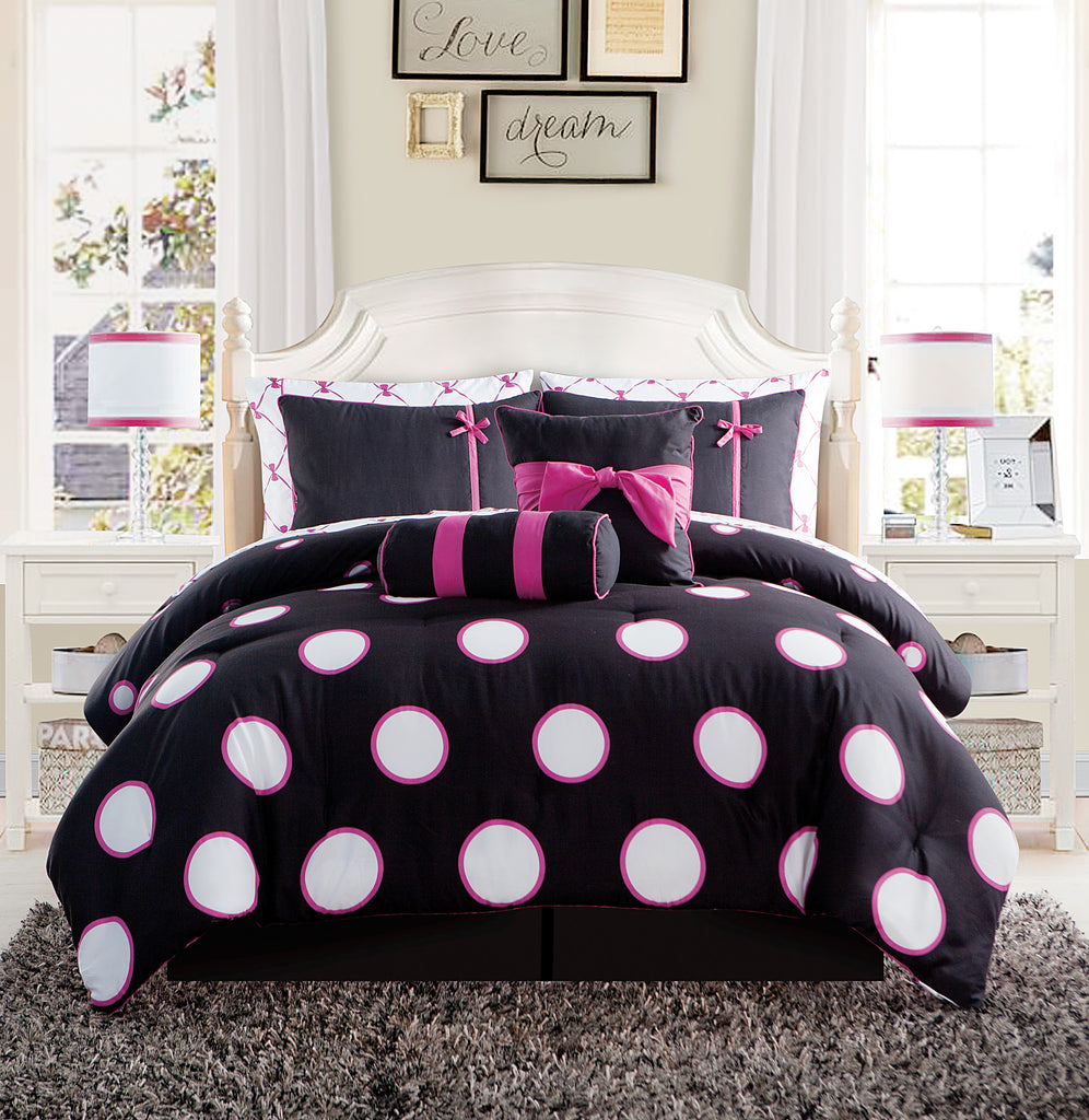 Sophie Polka Dot Bed In A Bag Comforter Set