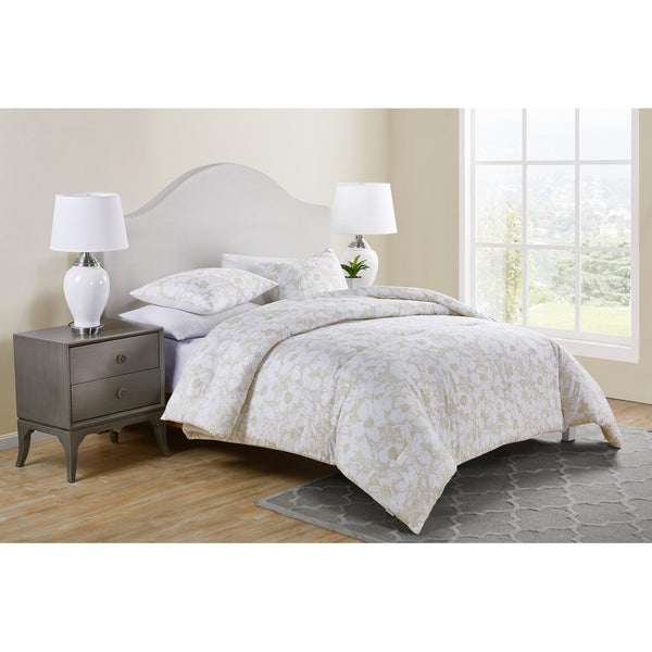 Tahari Home Rhianna Neutral Floral Comforter Set   WHI 3CS KING IN TAUPE 1 Grande 