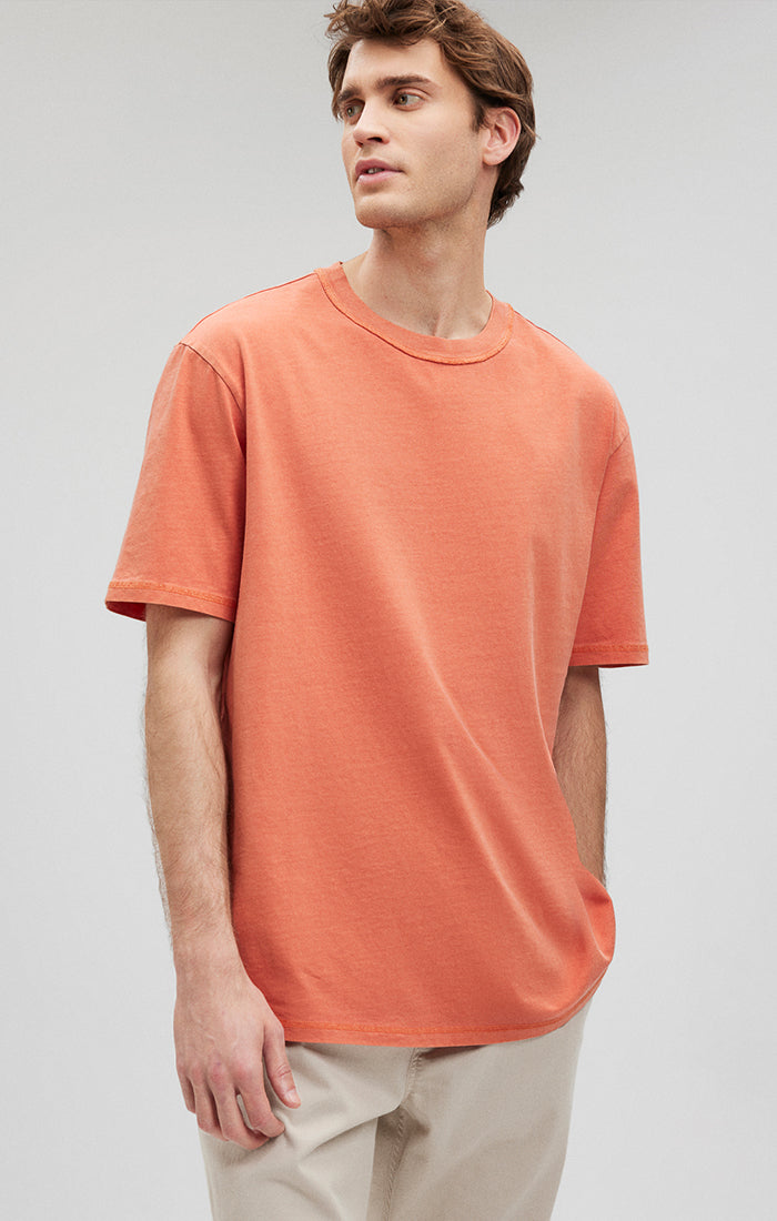 Shop Mavi Crew Neck T-shirt In Carnelian In Orange