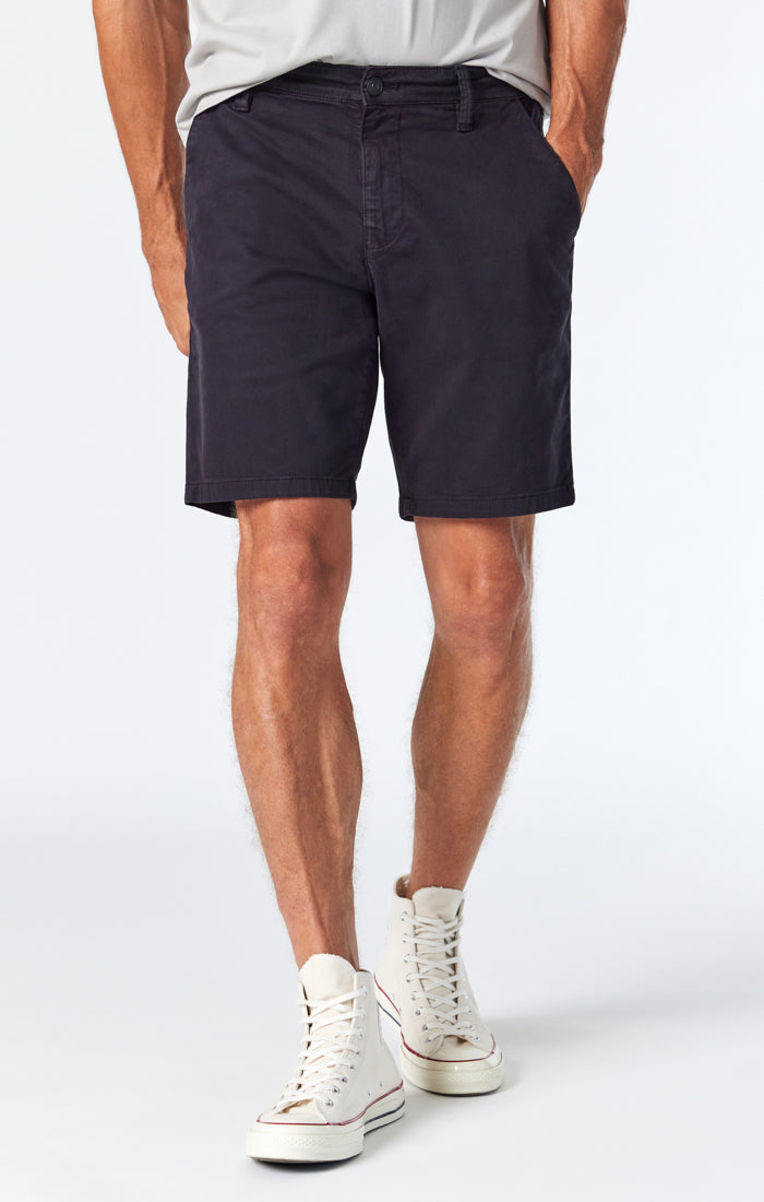 Shop Mavi Noah Shorts In Black Luxe Twill