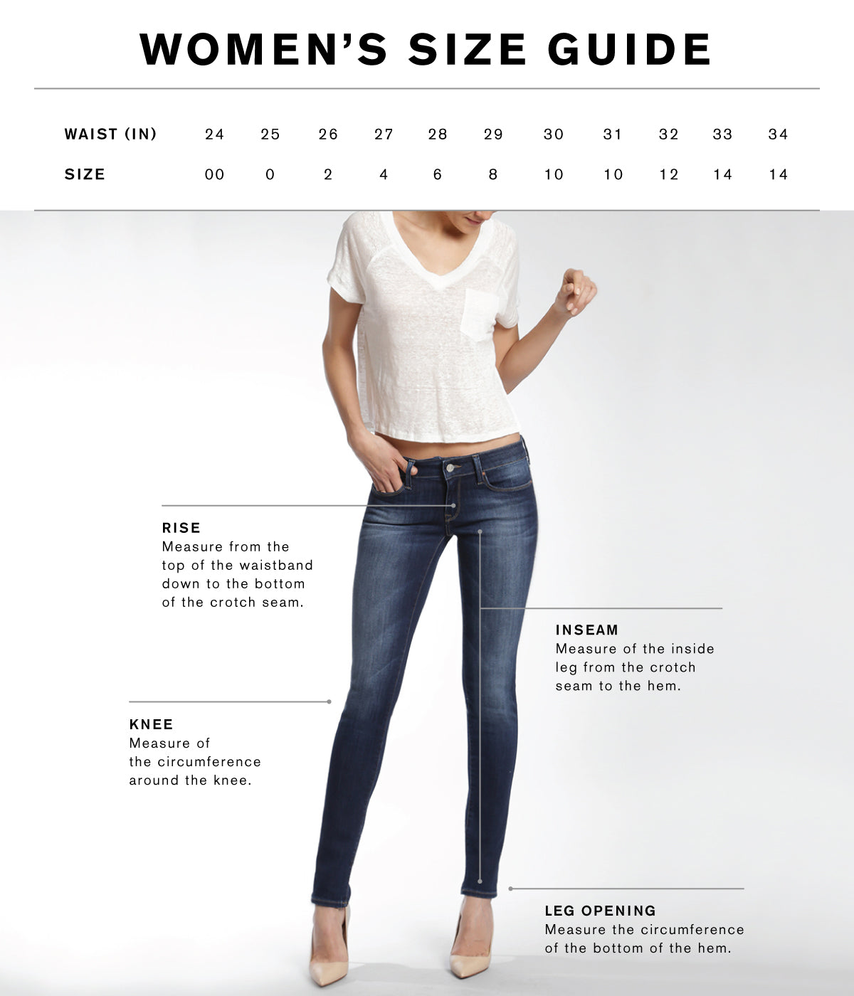 Women's Denim Size Guide | Mavi Jeans