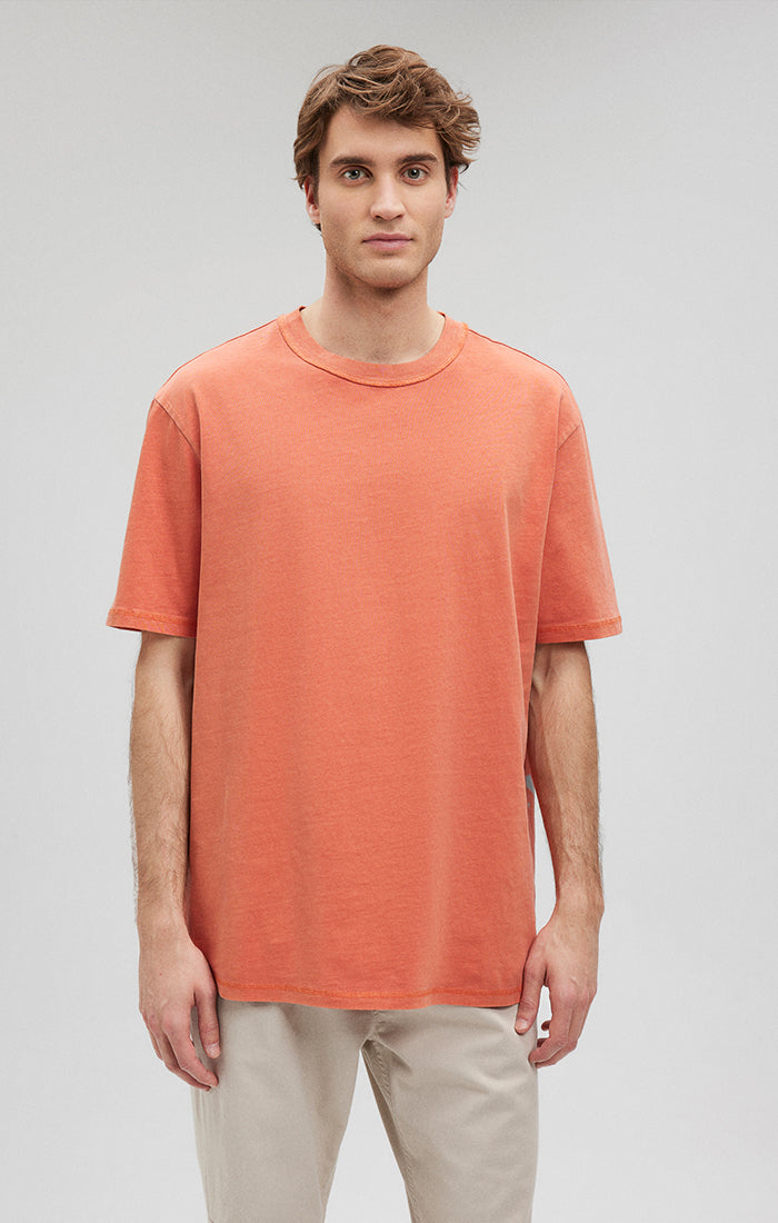 Shop Mavi Crew Neck T-shirt In Carnelian In Orange