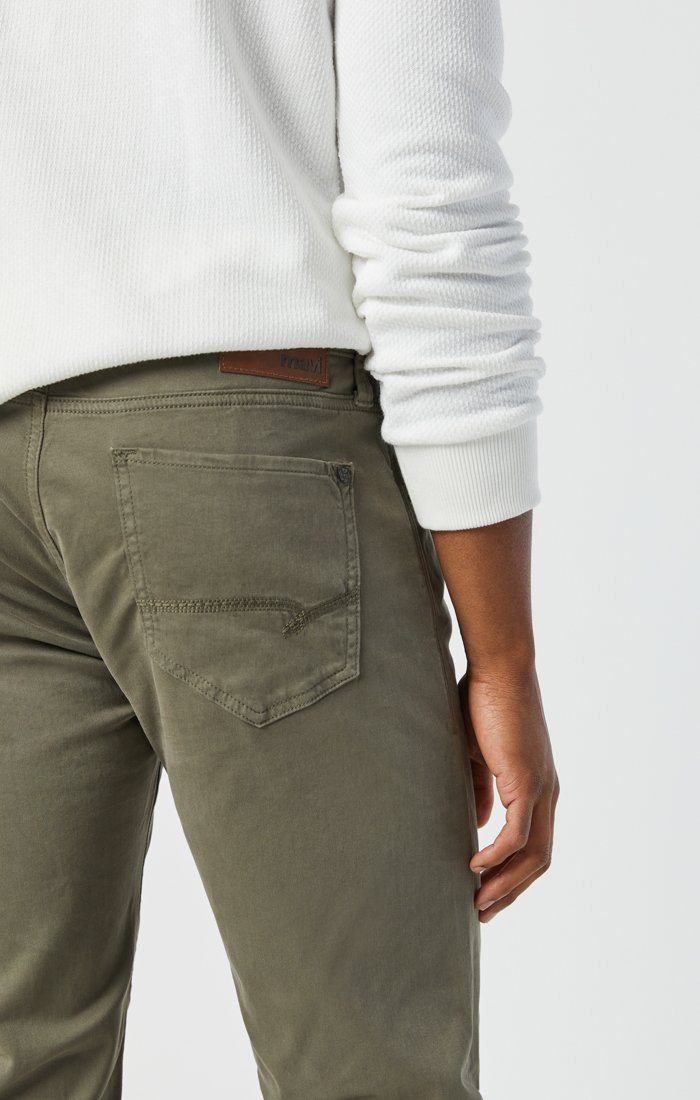 olive straight leg jeans