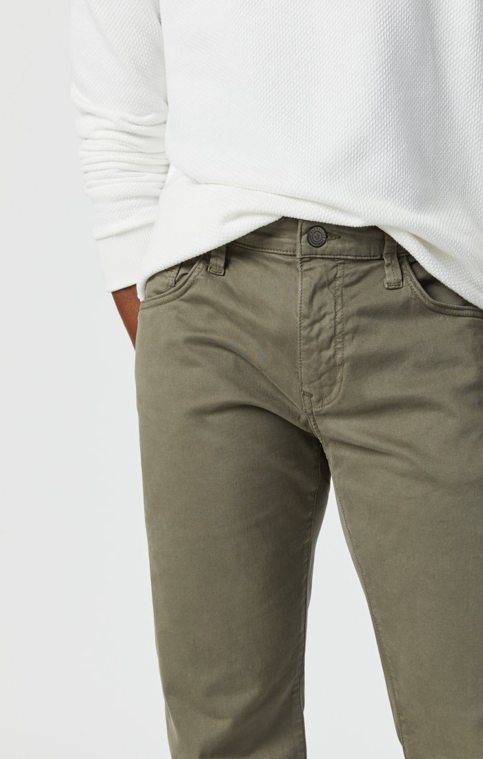 olive straight leg jeans