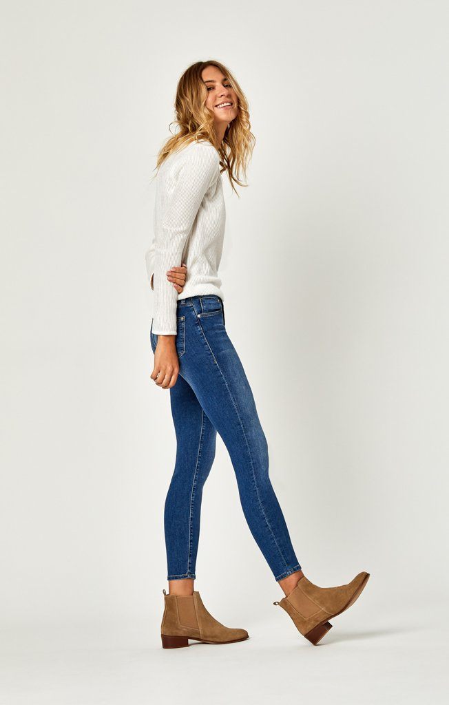 mavi serena ankle low rise super skinny