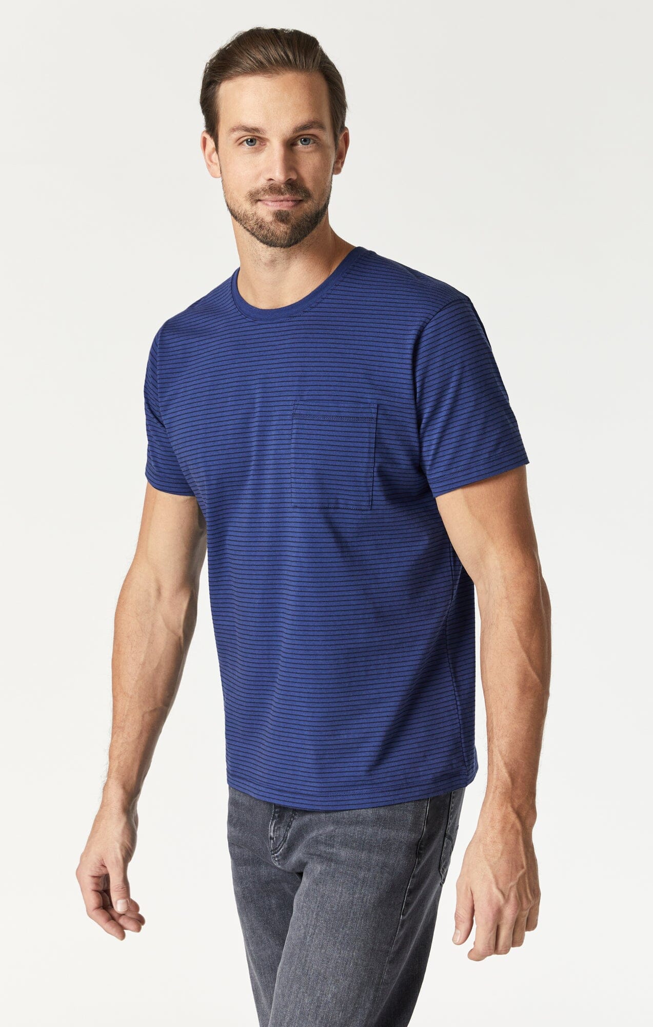 Mavi Men's Crew Neck T-Shirt In Twilight Blue