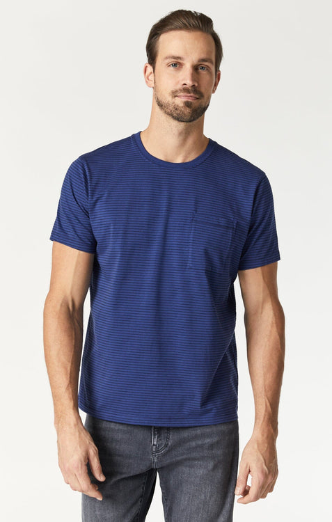 Mavi Men's Crew Neck T-Shirt In Twilight Blue