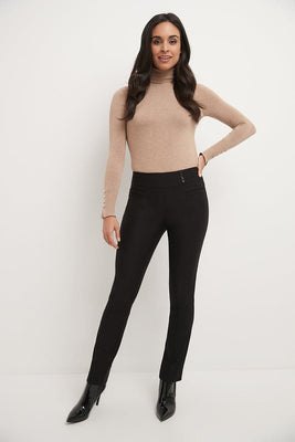 Straight classic pants with tummy control and pockets