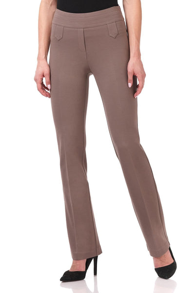  Rekucci Women's Ease Into Comfort Pull-On Straight Pant with  Pockets (2, Mocha) : Clothing, Shoes & Jewelry