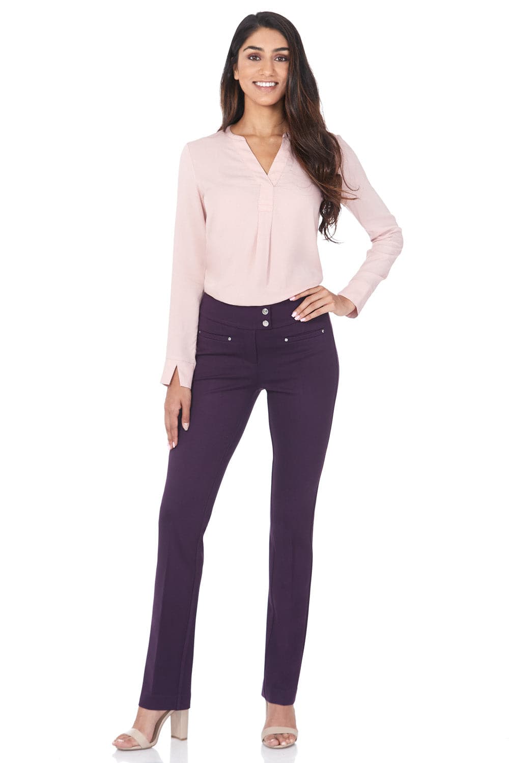 Rekucci Women's Ease Into Comfort Pull-On Straight Pant with