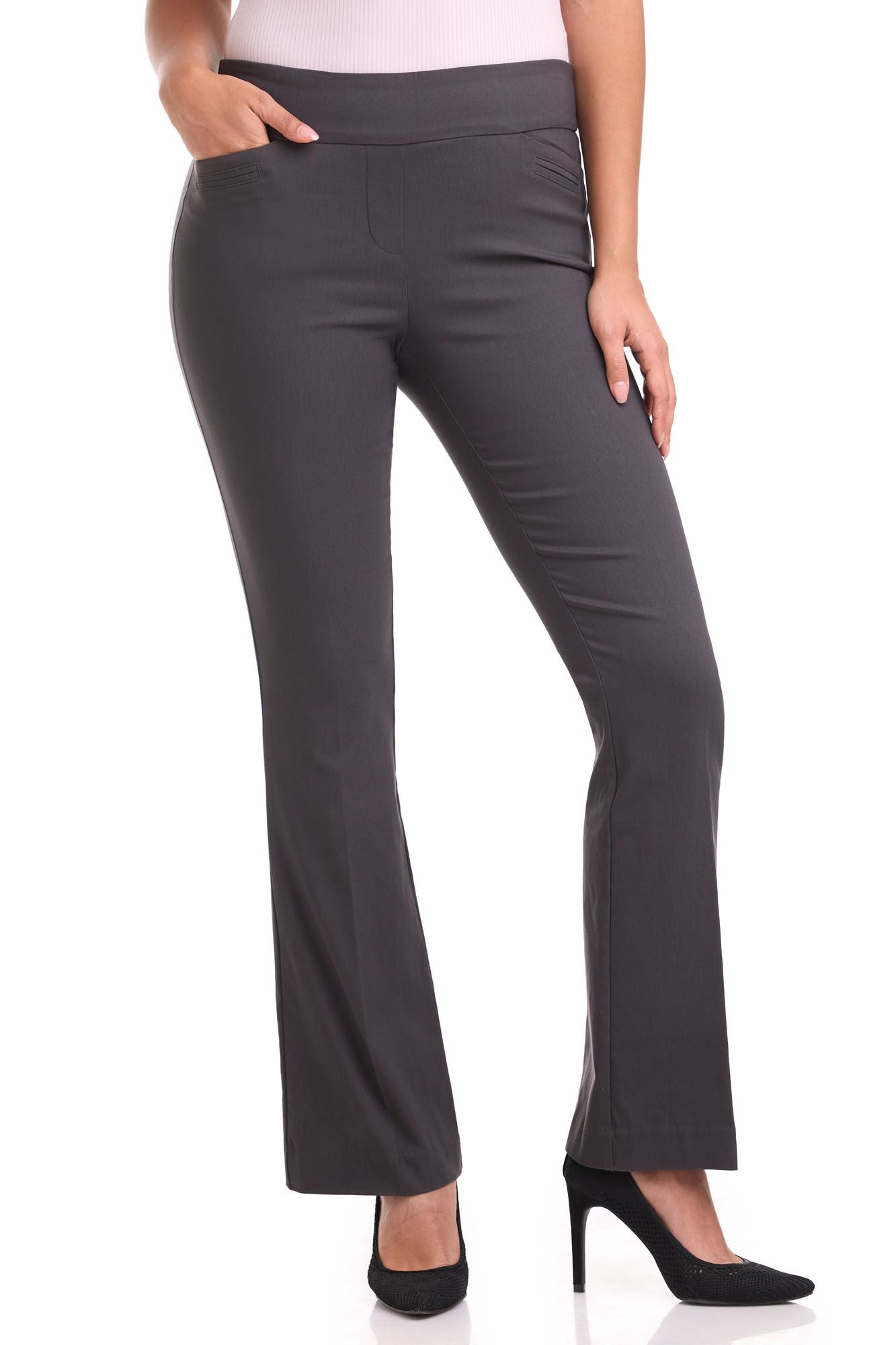 Rekucci Women's Ease in to Comfort Fit Barely Bootcut Stretch Pants