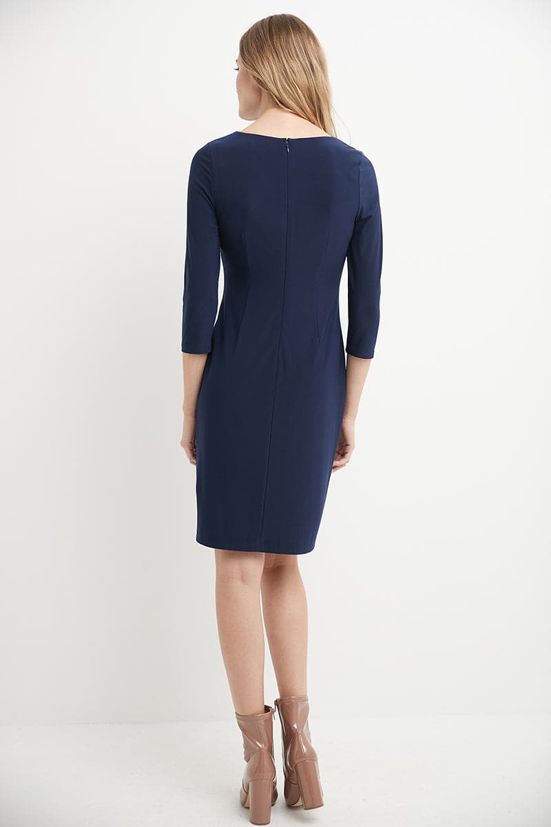 Sheath Dress for Work with 3/4 Sleeves | Rekucci