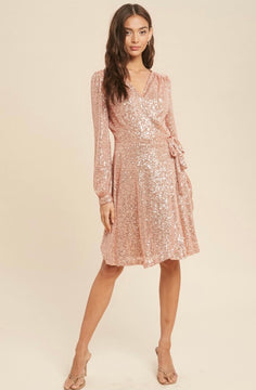 Aurora Sequin Wrap Dress