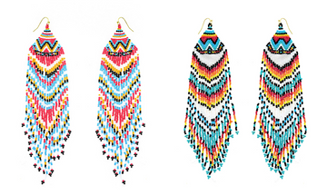 Seed Bead Fringe Earrings