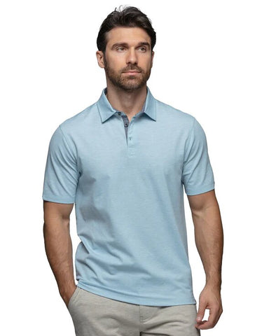 Man in a blue polo shirt