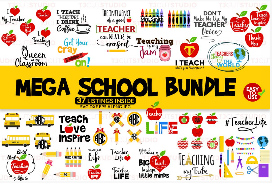 Download School Bundle Svg Mega School Bundle Svg Instant Delivery Runtillsun PSD Mockup Templates