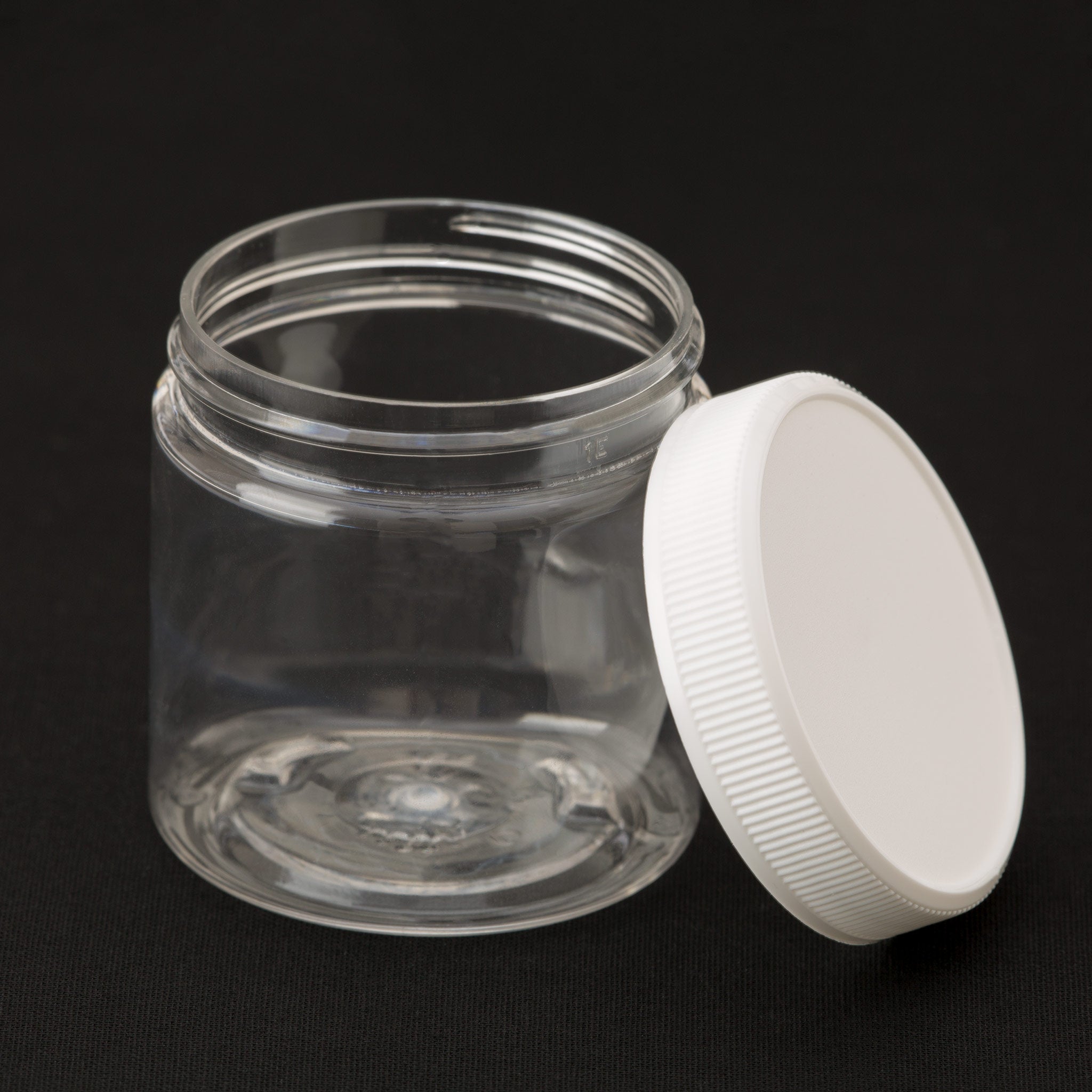 4 Oz Clear Straight Sided Jar With 58 400 White Ribbed Cap Voyageur Soap And Candle 9497