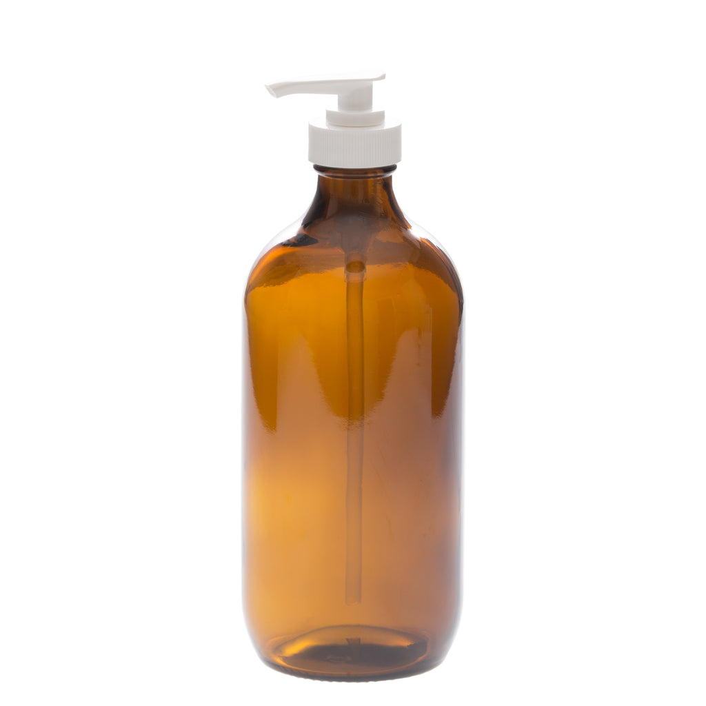 Download 500 ml Amber Glass Bottle with 28-400 White Saddle Pump ...