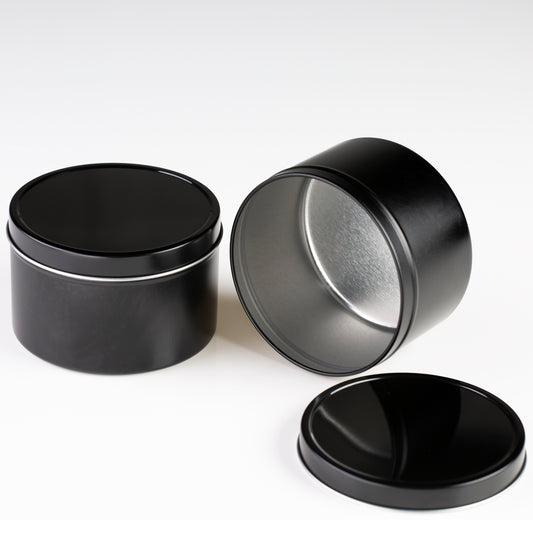 4 oz Black Deep Metal Tins with Slip Cover Lid – Voyageur Soap & Candle