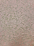 Brocade - 56-inches Wide Metallic Gold and Euro Pink