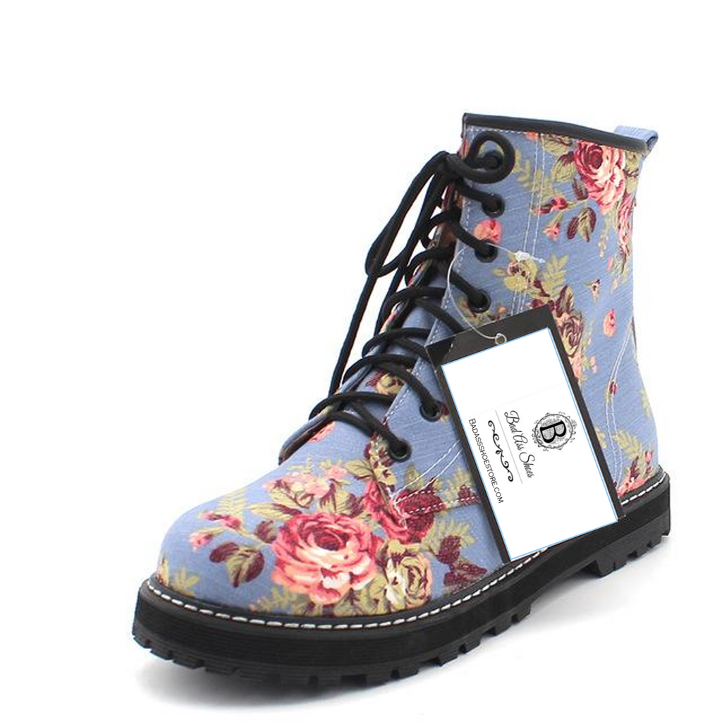 Floral Flat Ankle Boots - A Vintage 