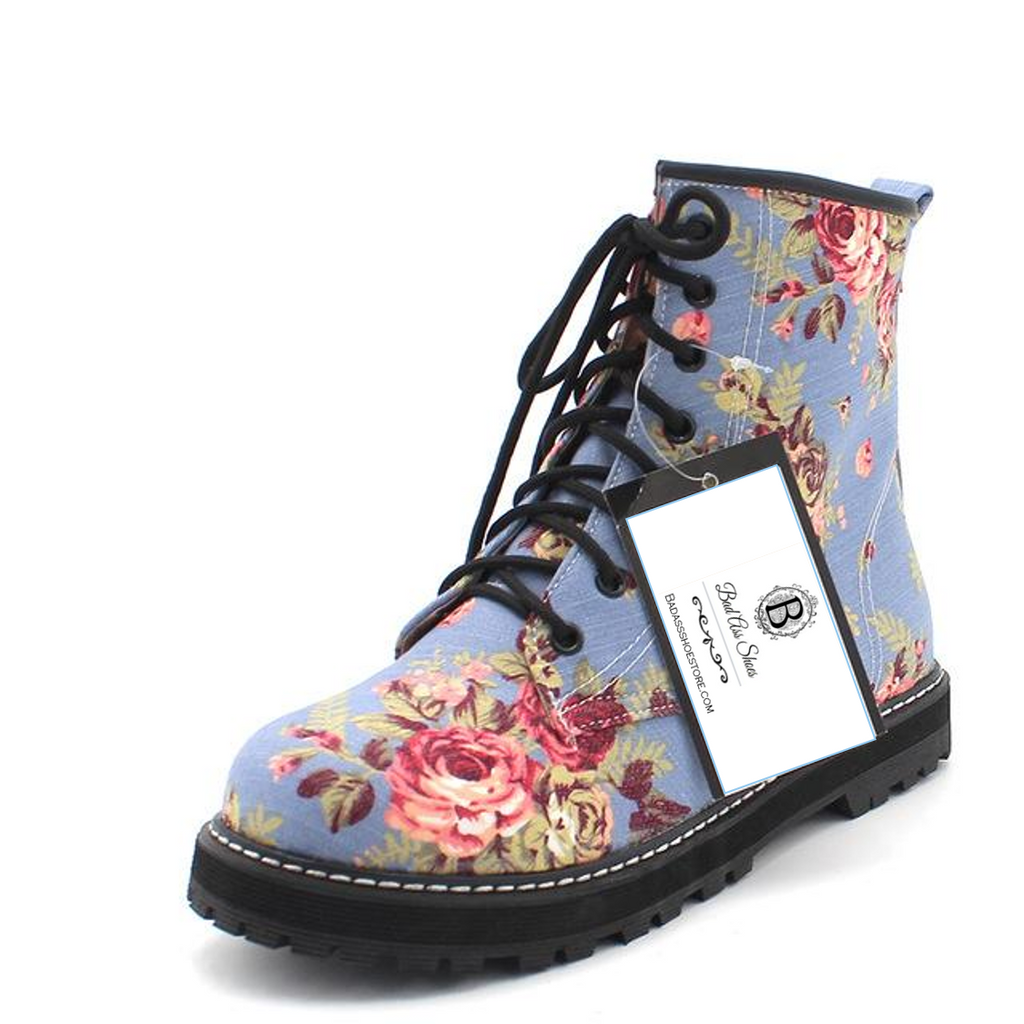 flowery ankle boots