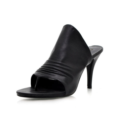black mule heels open toe