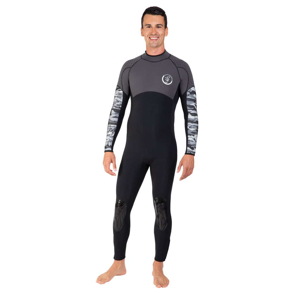 Women's 3/2 mm Bravo Full Wetsuit - Gray Blue – Seavenger