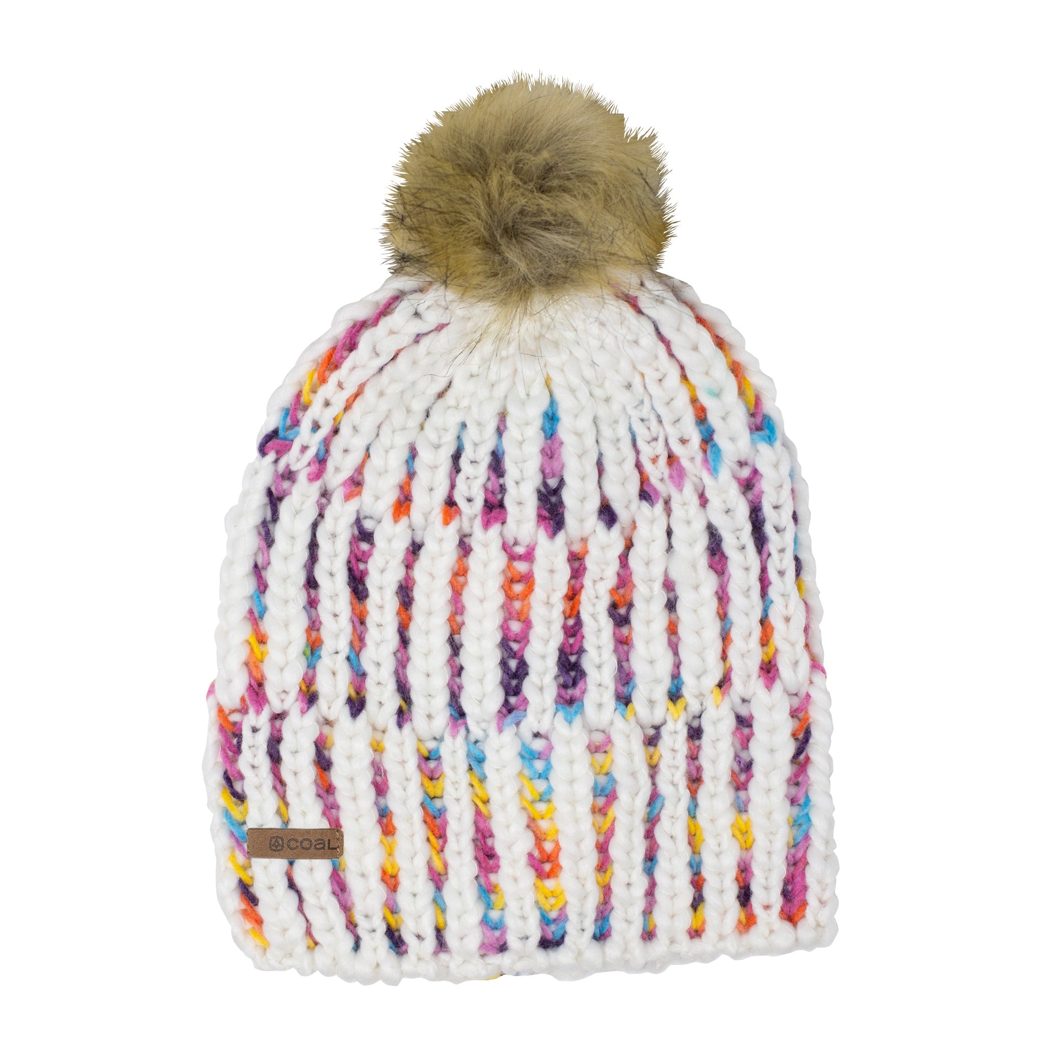 The Ava Hand Knit Rainbow Beanie