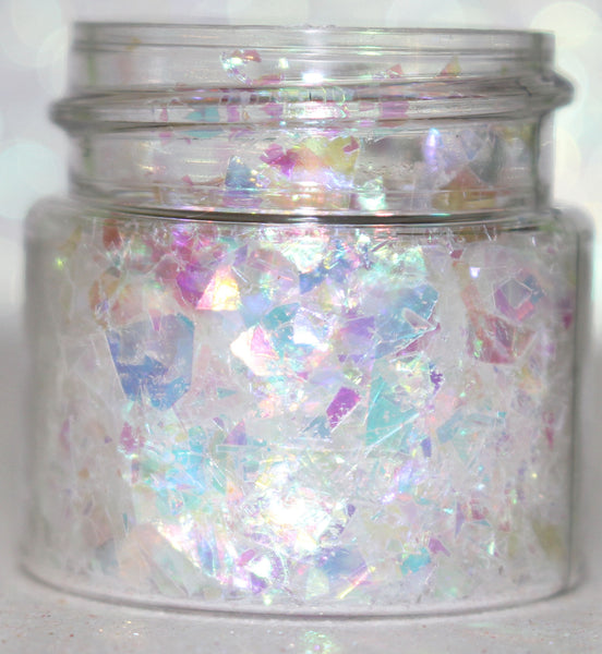 Frosted Candy Land Glacier Chunky Body Glitter Festival Face Hair Body Glitter Mylar Flakes Iridescent GlitterLambs.com #glitter #bodyglitter #glitterlambs #chunkyglitter