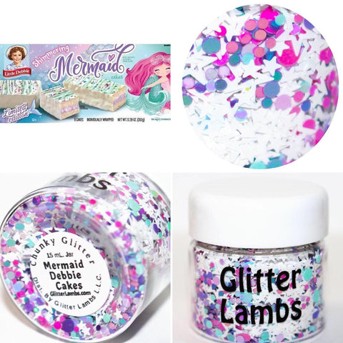 Mermaid Debbie Cakes glitter by GlitterLambs.com